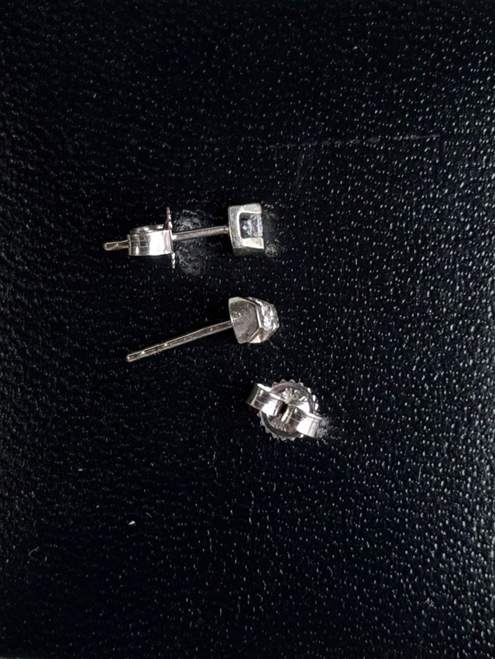 14k White Gold Diamond Stud Earrings - Picture 8 of 13